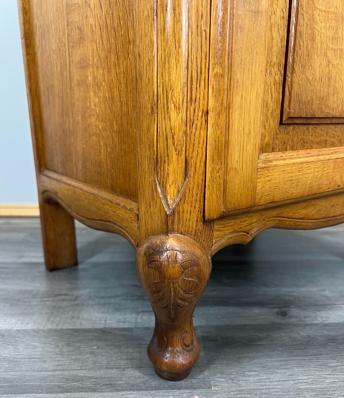 Bedside Tables Pair French Oak Louis XVI Vintage Nightstands Cabinets Lot 3519 photo vinterior