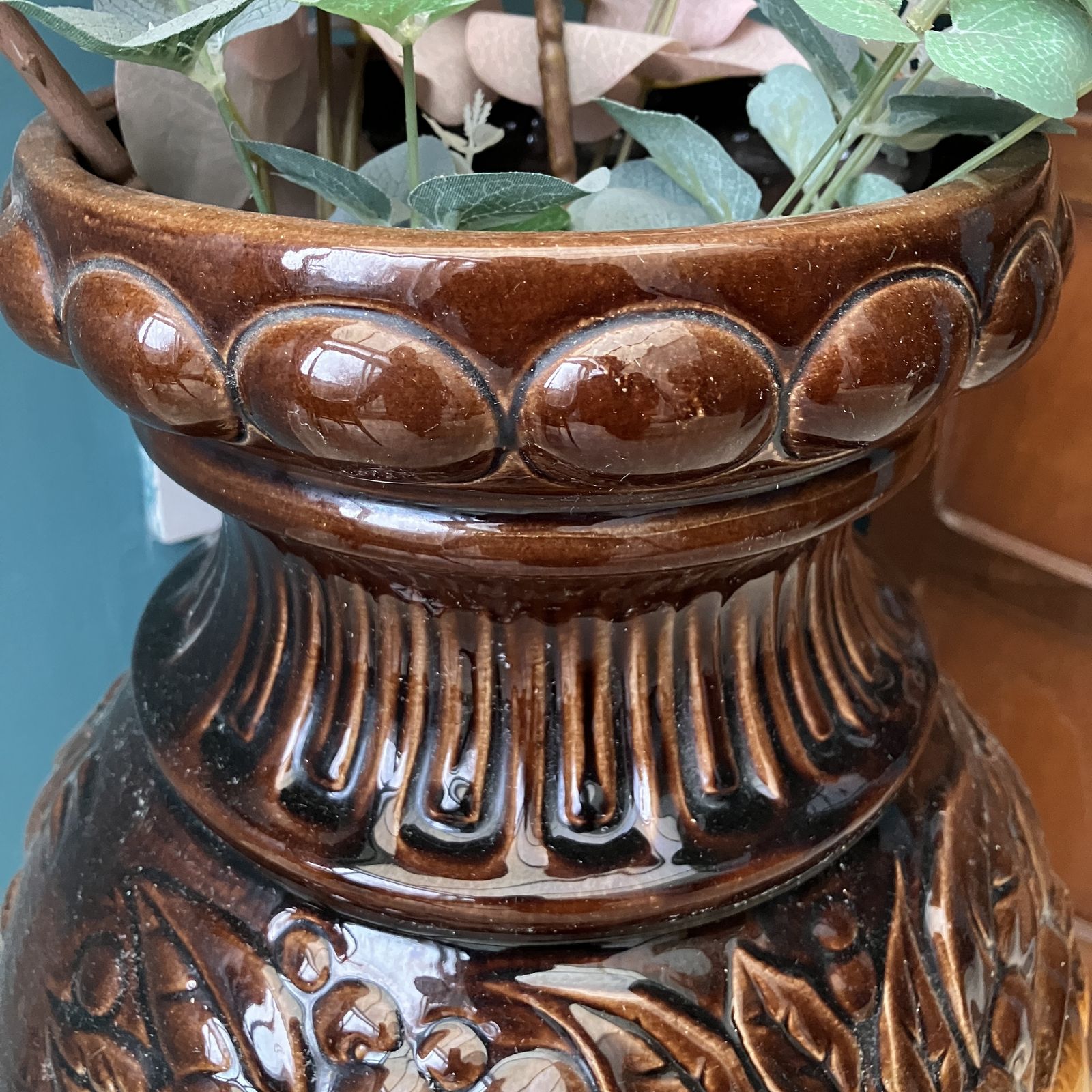 A Large Scheurich Vase Decorated With Sunflowers photo 68.0