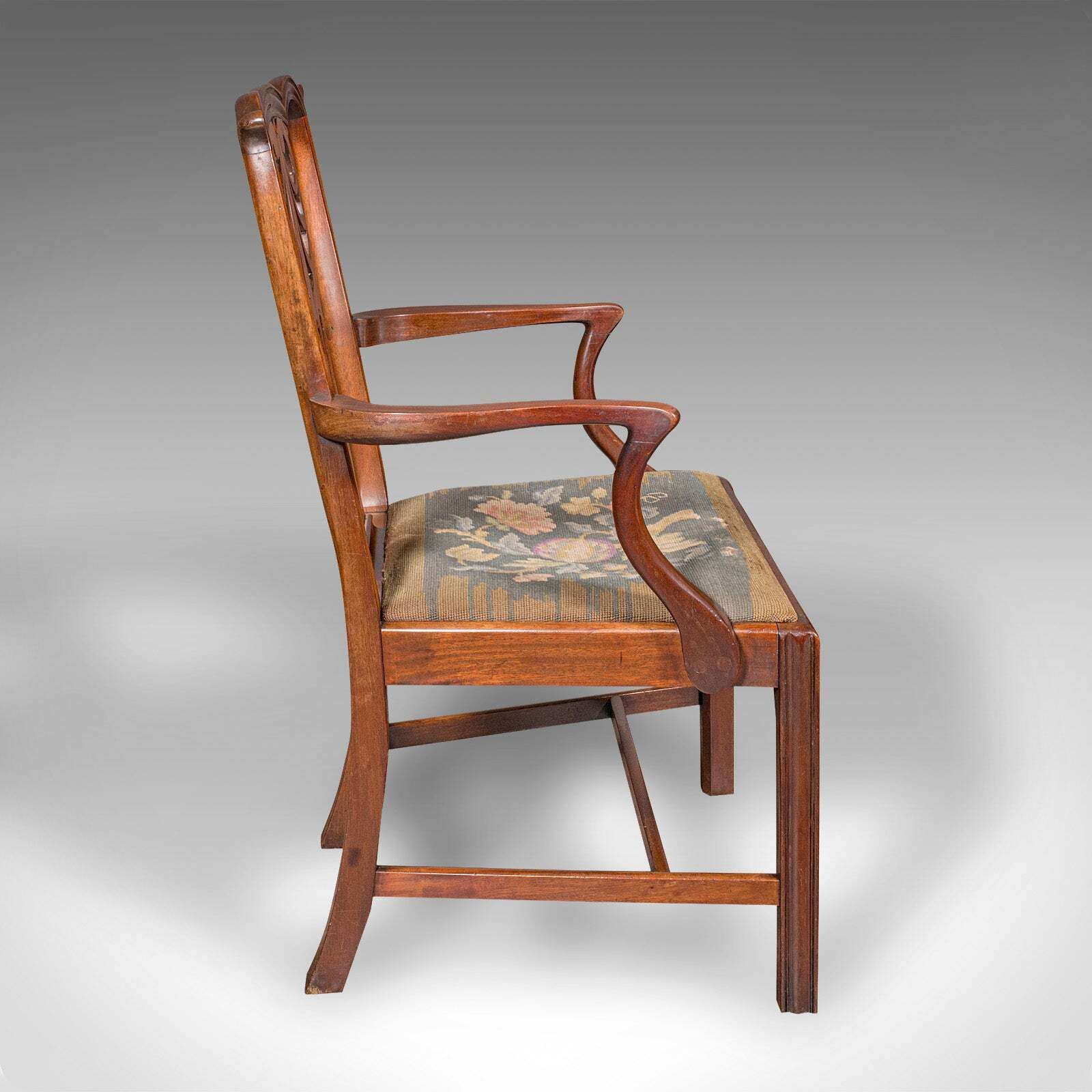 Antique Morning Room Elbow Chair, English, Lounge Seat, Armchair, Georgian, 1800 photo for sale