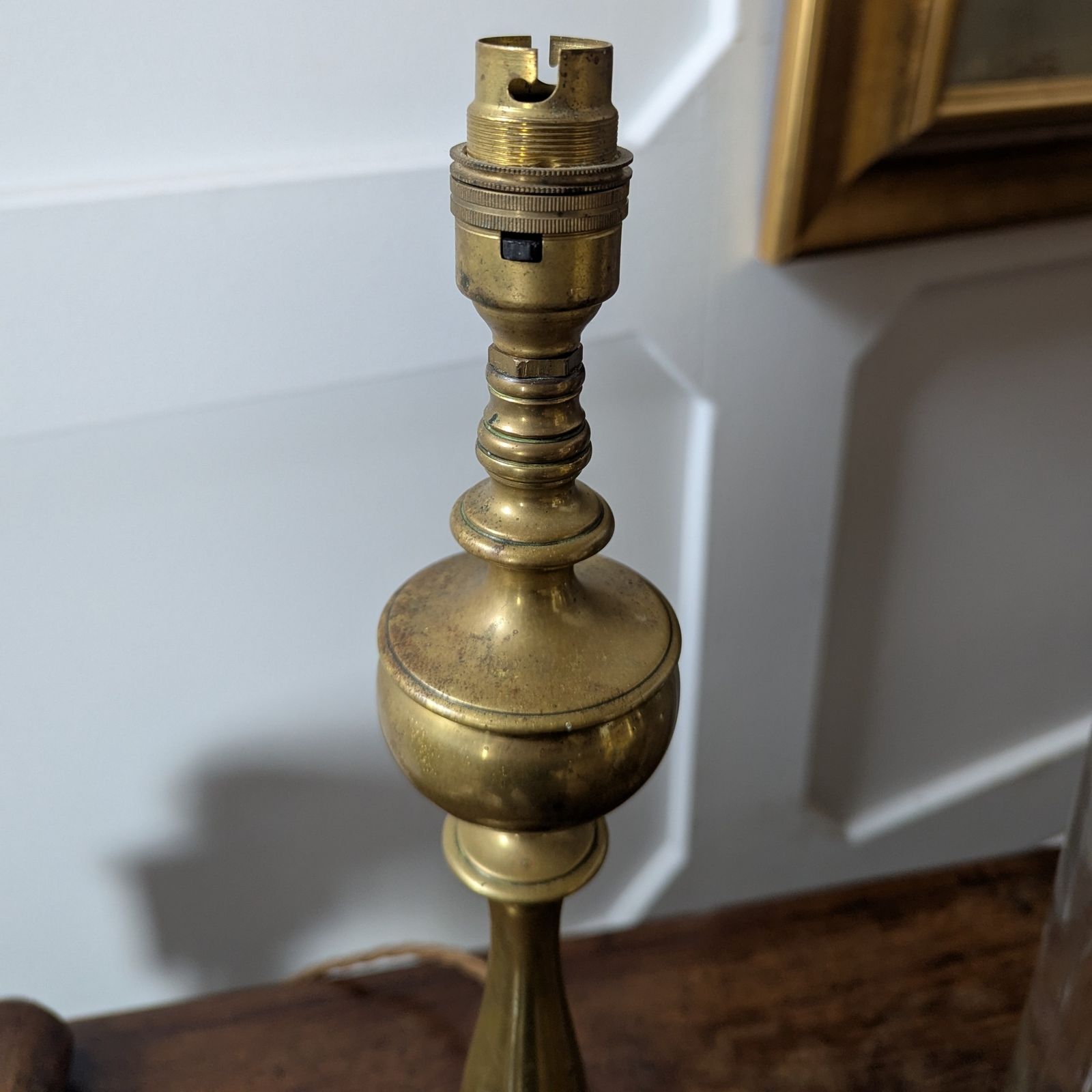 Early 20th Century Brass Lamp Of Baluster Form – Stamped 1920 photo 245.0
