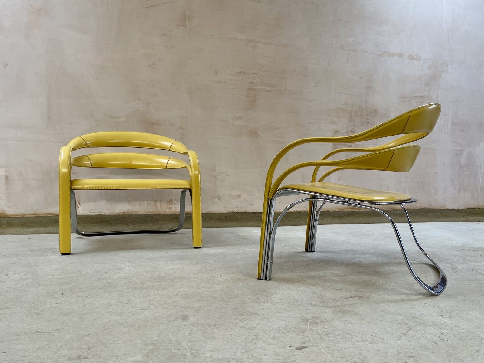 Fetteccini W Chair Pair Vladimir Kagan Armchair Cocktail Accent Statement Chair Yellow photo 4995.0