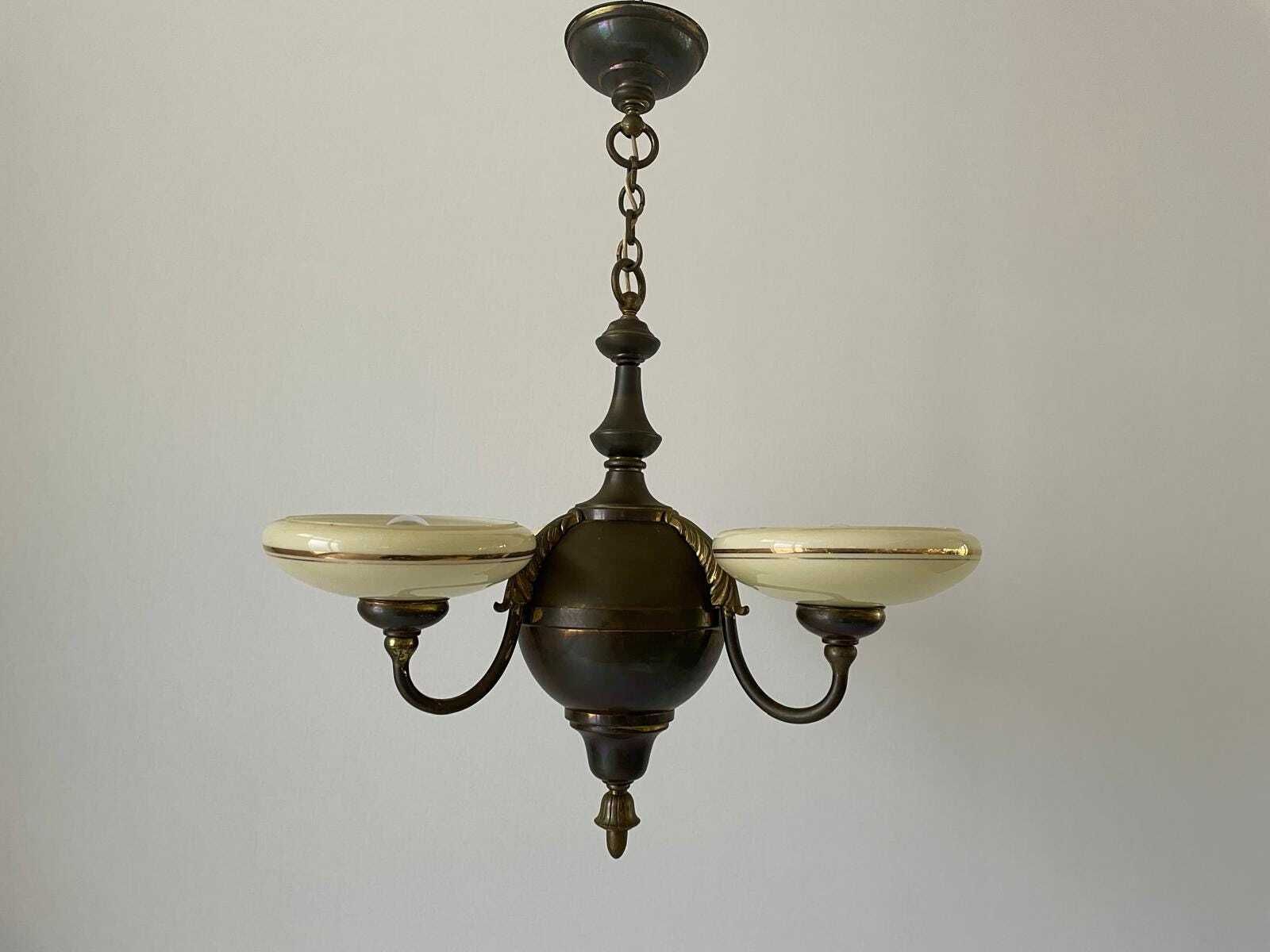 3 Armed Glass Art Deco Chandelier, 40s/50s, Germany photo 1735.0