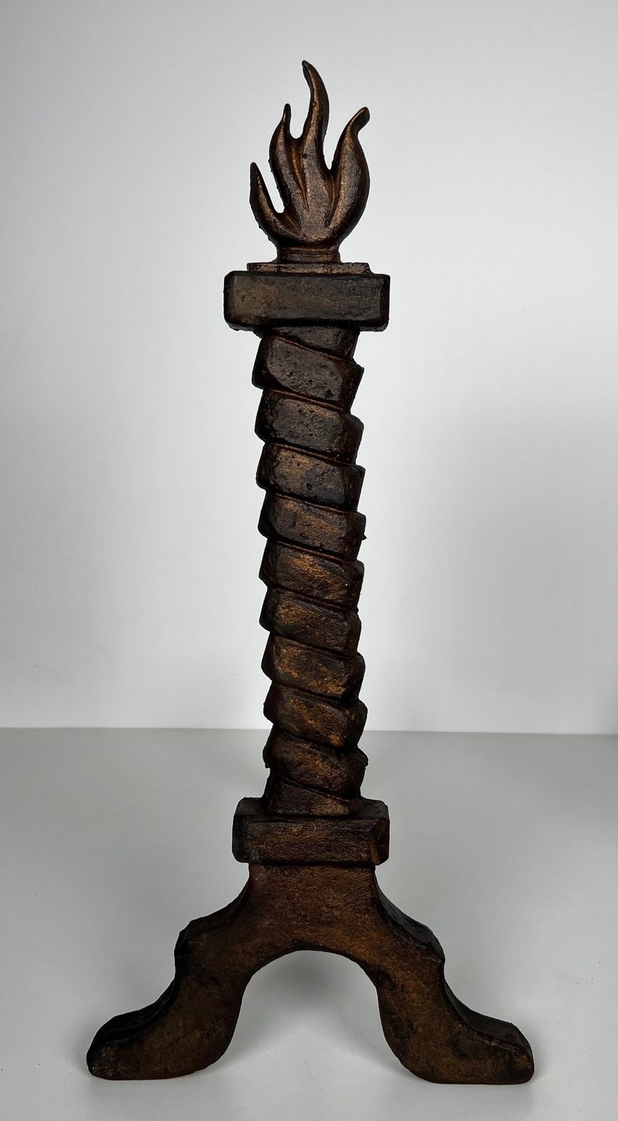 Rare Pair Of Flame Andirons In The Style Of Gilbert Poillerat photo buy
