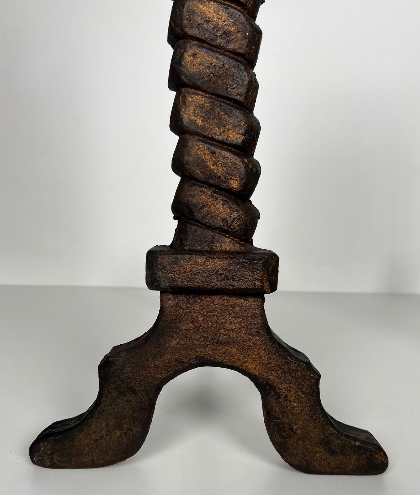 photo for sale Rare Pair Of Flame Andirons In The Style Of Gilbert Poillerat