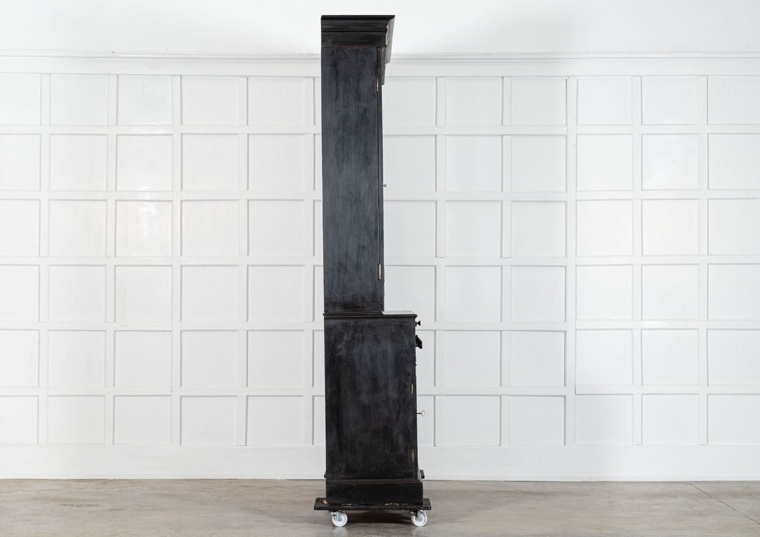 photo furniture Large English 19thc Ebonised Mahogany Glazed Bookcase Secretaire