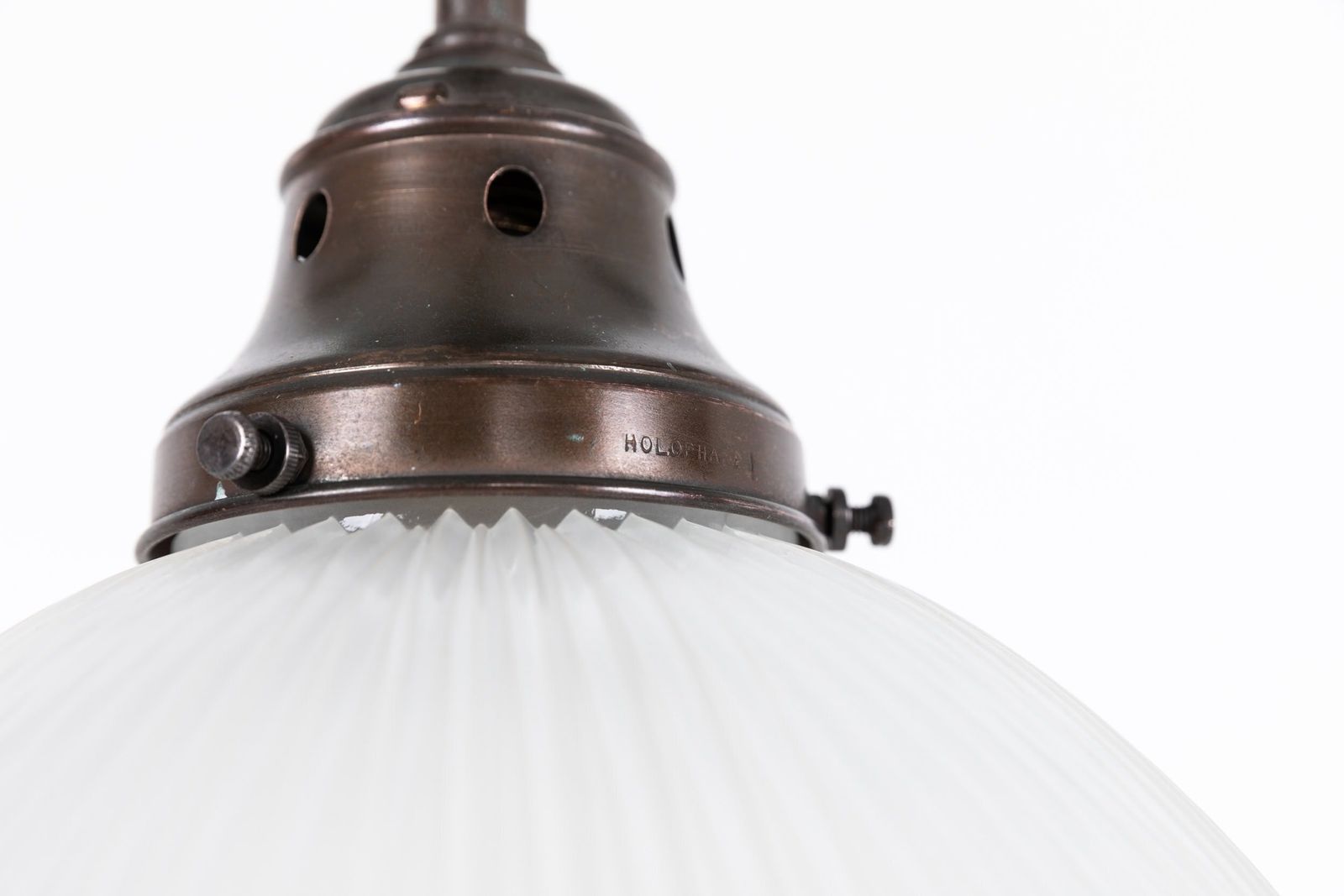 Antique Three Part Holophane 'Reflector Refractor' Pendant Light photo furniture