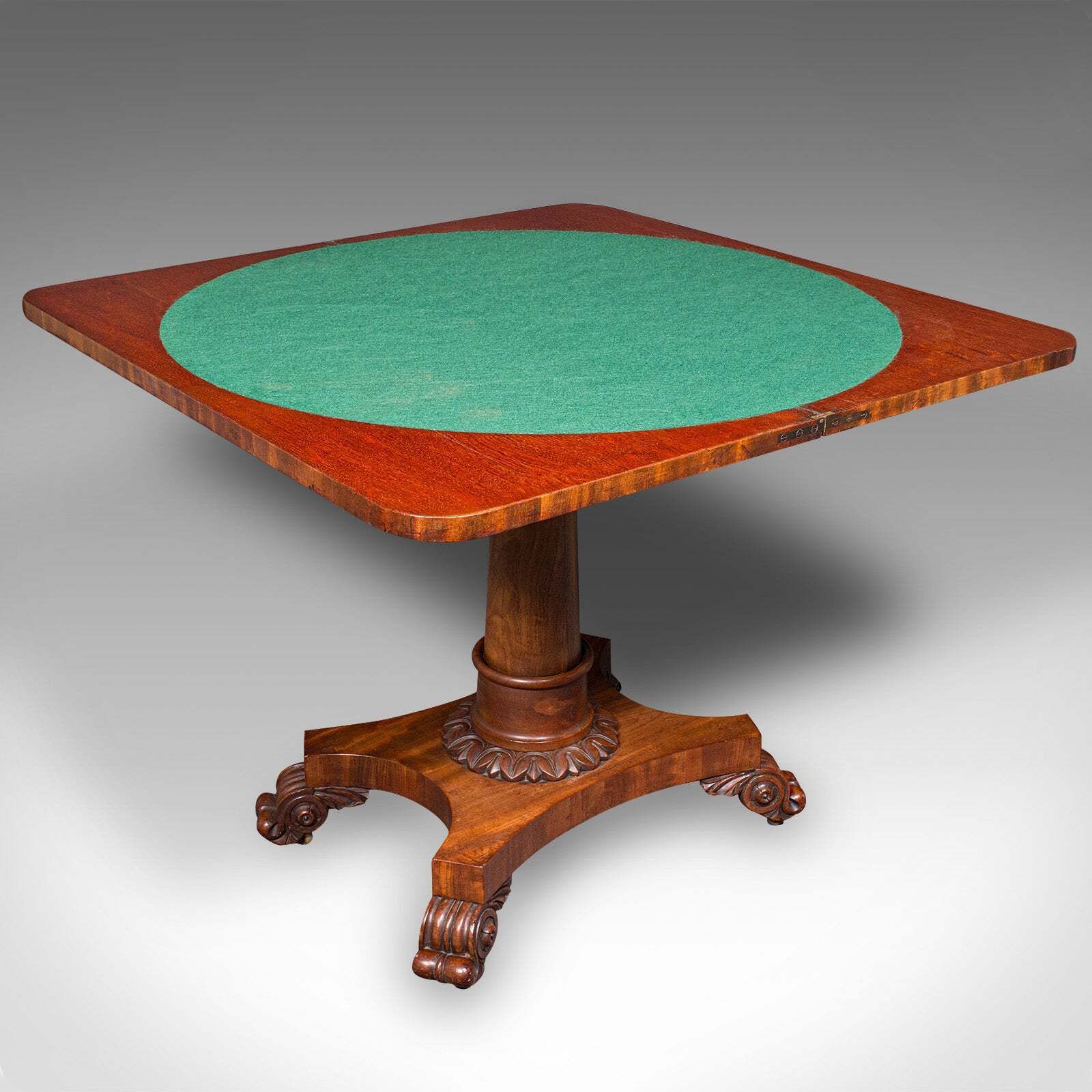 Antique Fold Over Parlour Card Table, English, Games, Side, William IV, C.1835 photo furniture