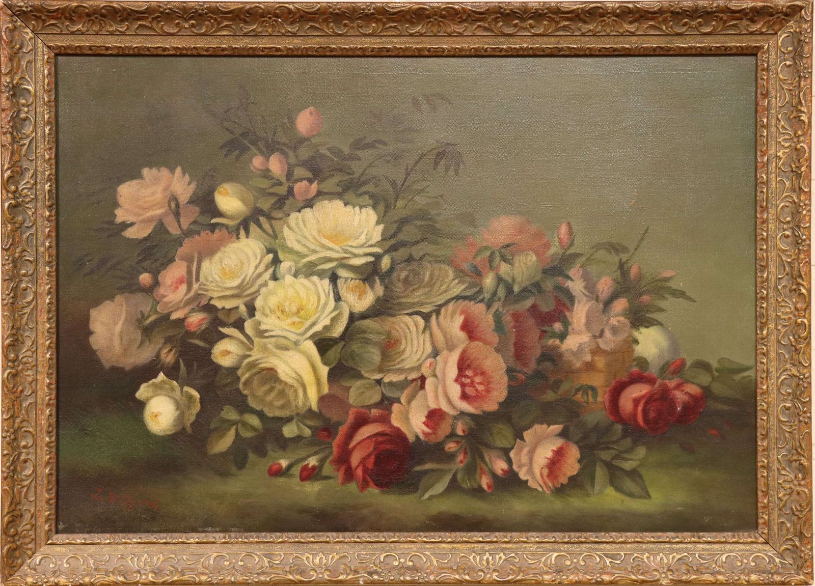 Still Life Study Of Flowers   L. Wilford