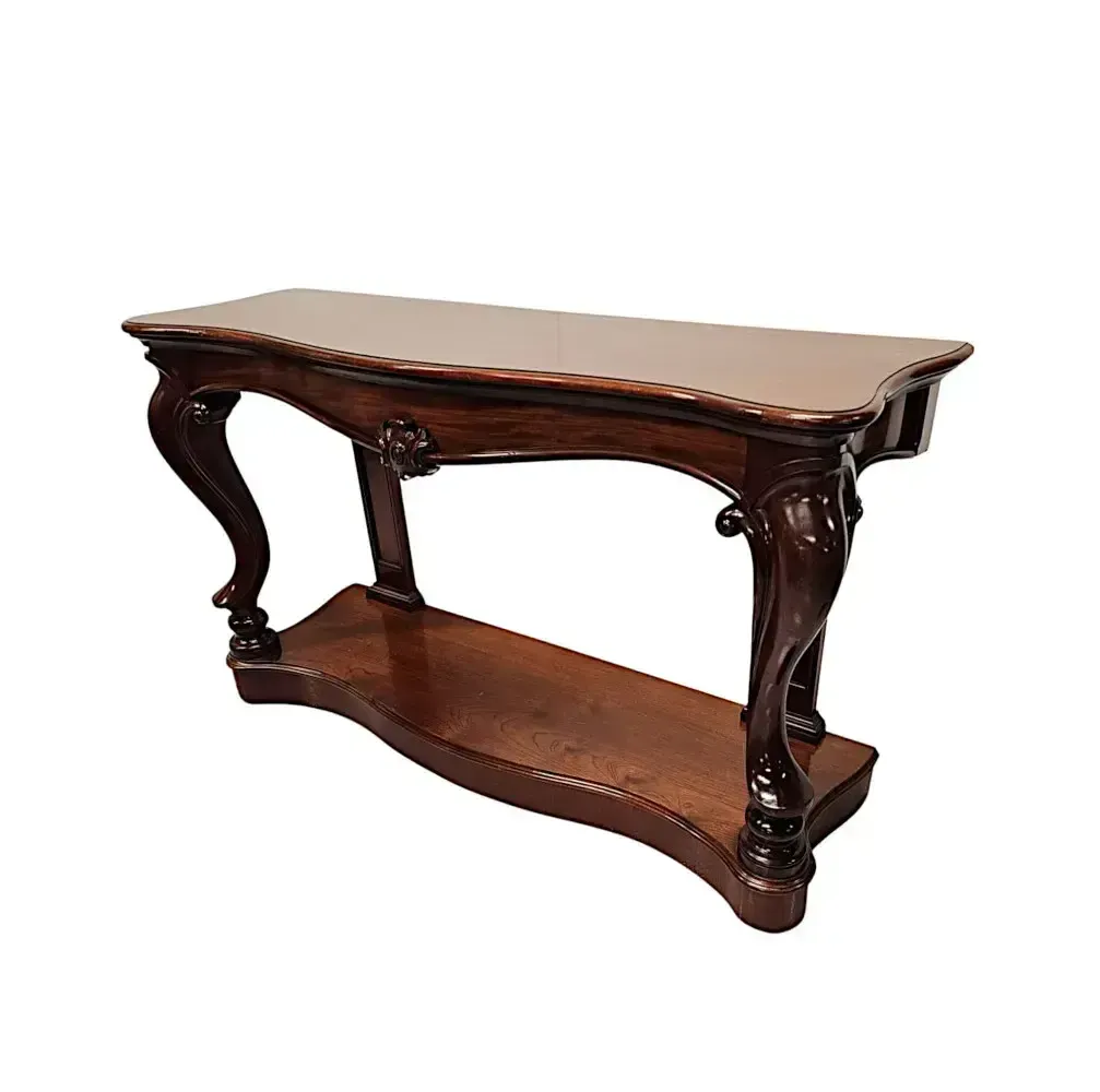 A Very Rare Pair Of 19th Century Cabriole Leg Console Tables photo for sale