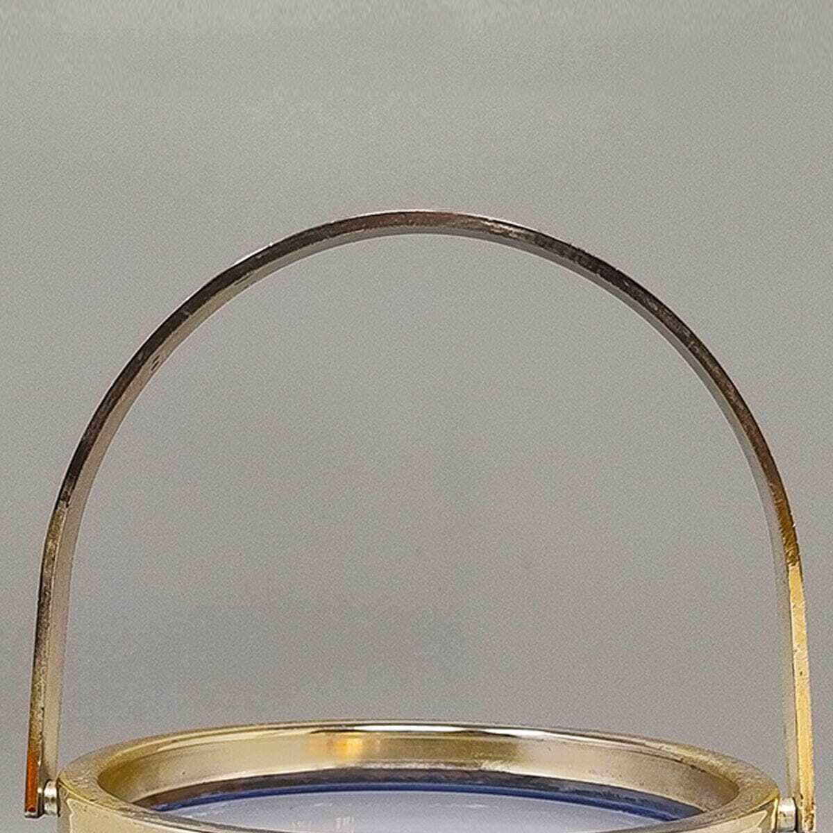 1970s Gorgeous Blue Ice Bucket In Crystal By L.A.C.S. Made In Italy. photo vinterior