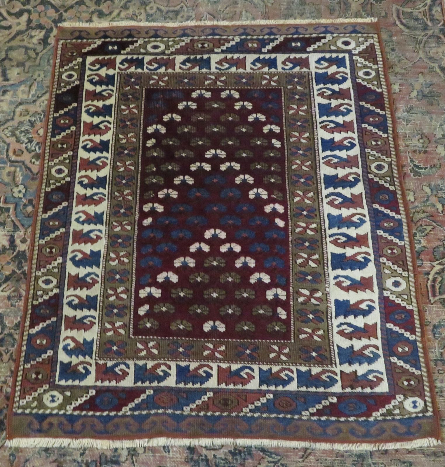 Attractive Antique Turkish Bergama Village Prayer Rug. West Anatolia. 104cm X 89cm. photo furniture