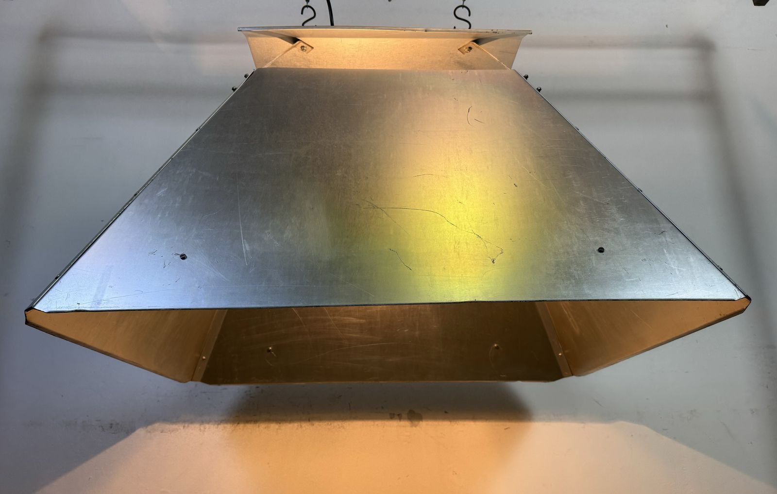 129.0 Large Silver Industrial Factory Pendant Lamp From Elektrosvit, 1970s, 95x photo