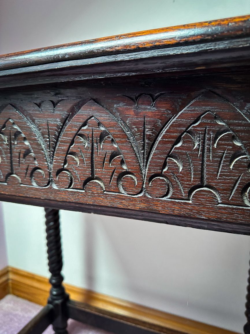 Charles II Oak Lowboy Writing Desk With Original Handles And Drawer photo furniture
