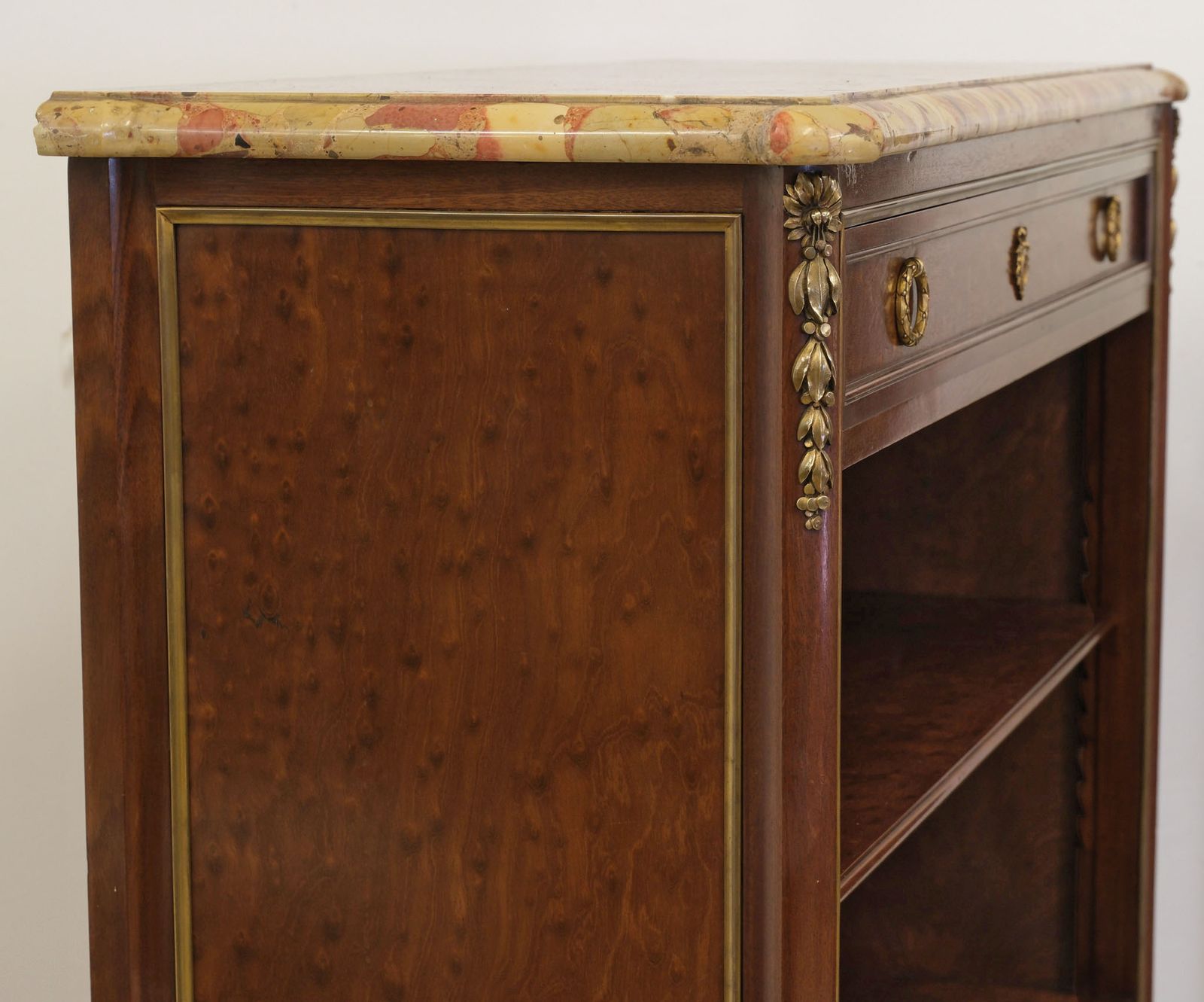 Pair Of L'escalier De Cristal Paris Plum Pudding & Gilt Bronze Bookcases Louis XVI Style C1890 photo buy