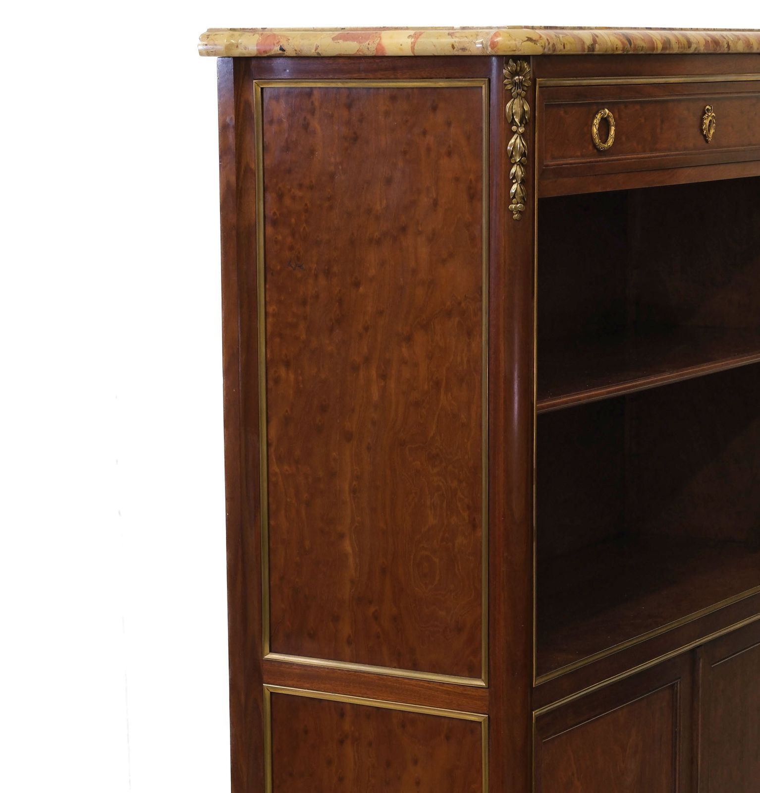 4575.0 Pair Of L'escalier De Cristal Paris Plum Pudding & Gilt Bronze Bookcases Louis XVI Style C1890 photo