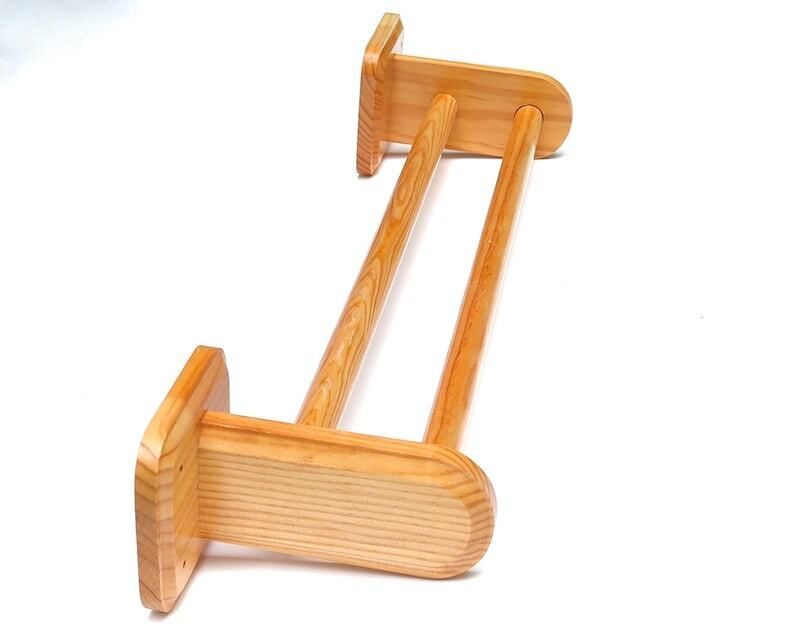 French Wall Pin Wood Towels Holder, 1970s / Wooden Bathroom, Kitchen, Mountain, Country, Cottage