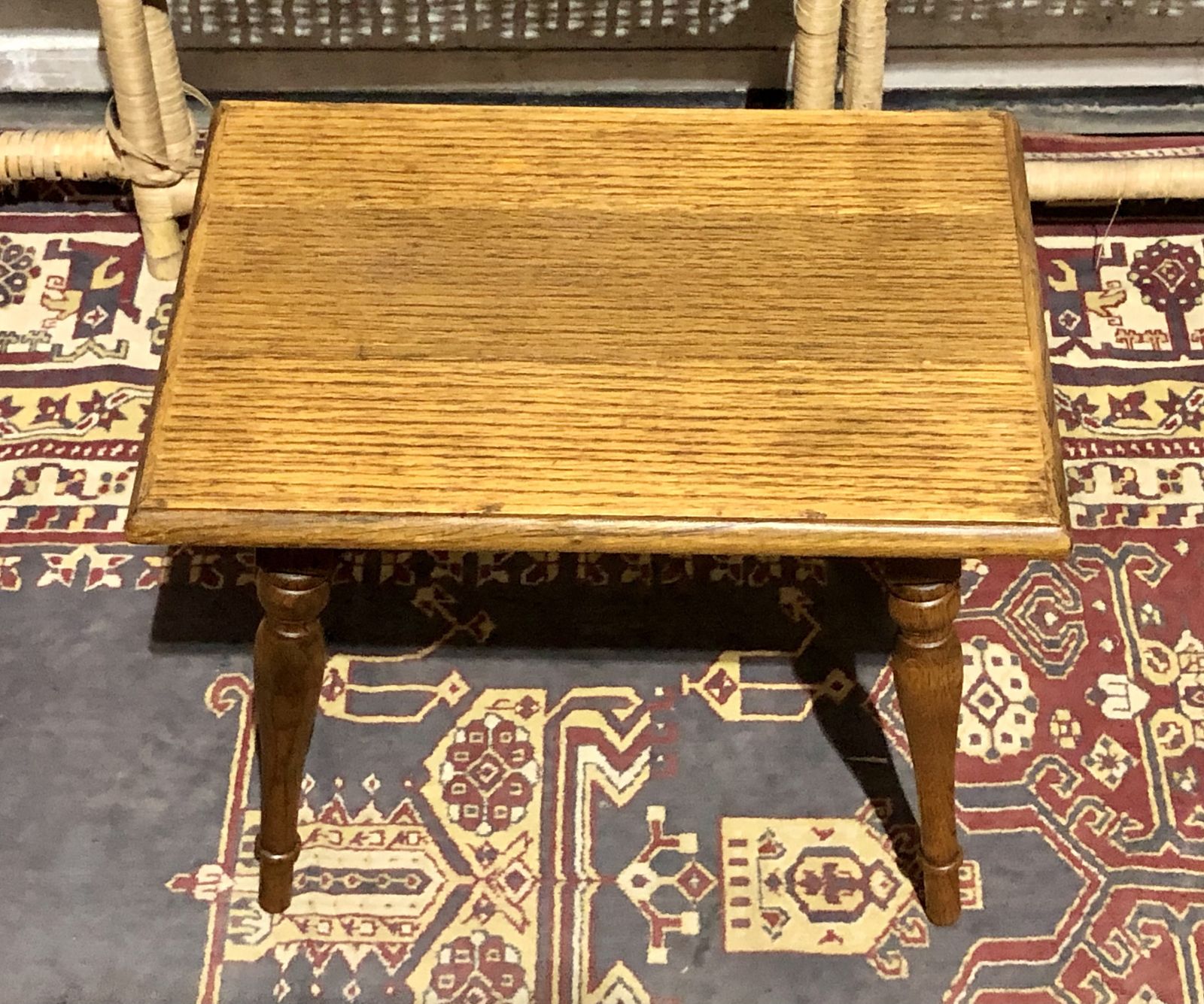 photo for sale A Set Of Three Vintage Small Oak Tables / Plantstands