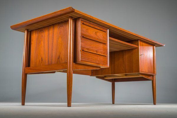 photo furniture Danish Teak Executive Desk By Arne Vodder For H.P. Hansen, 1960s