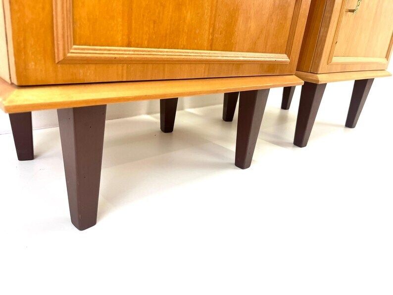Pair Of Nightstands / Vintage Bedside Table / Wooden Night Table / Storage Tables / Bedroom Furniture 60s/ Bedside Cabinets photo vintage