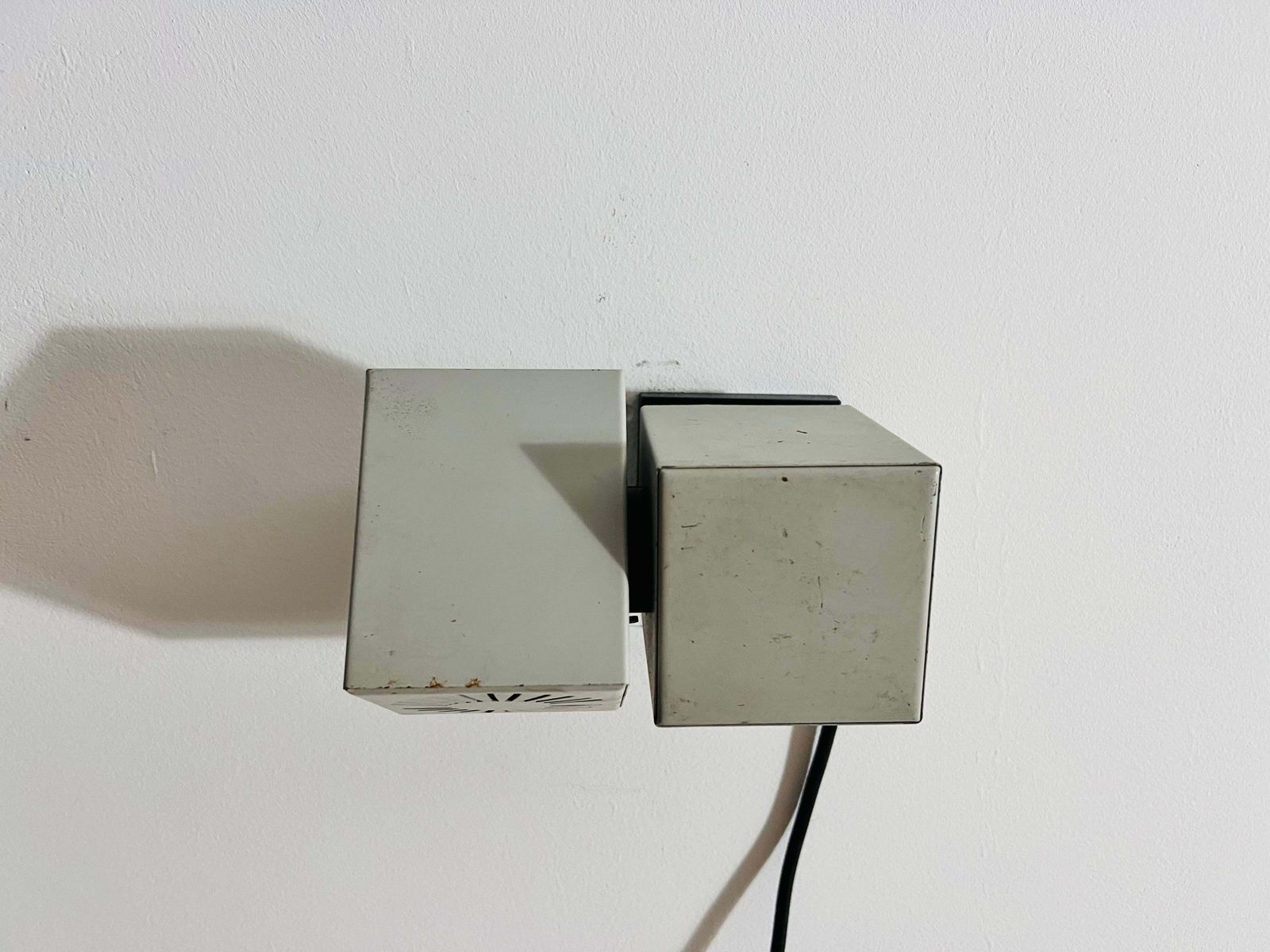 Pair Of Metal Cubic Wall Lamps By Kaiser Leuchten, Germany 1970s photo vinterior
