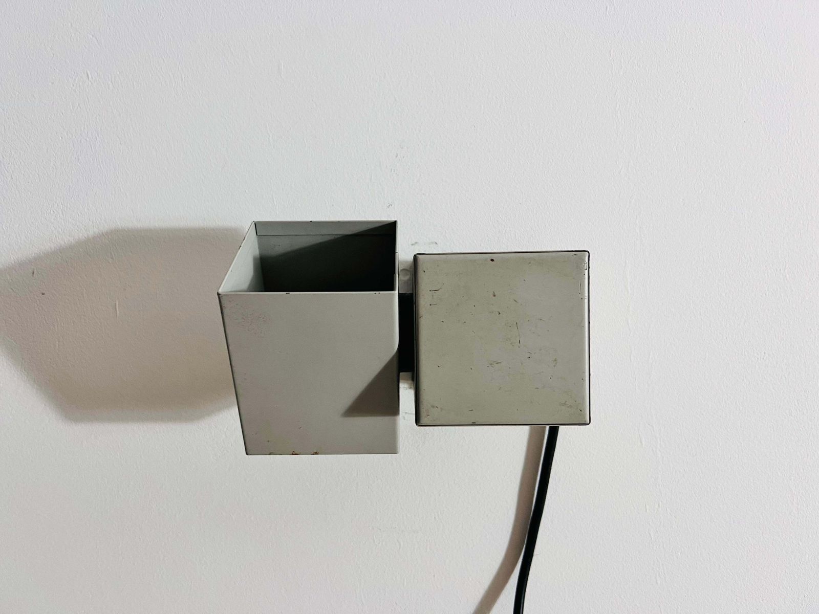 Pair Of Metal Cubic Wall Lamps By Kaiser Leuchten, Germany 1970s photo vintage
