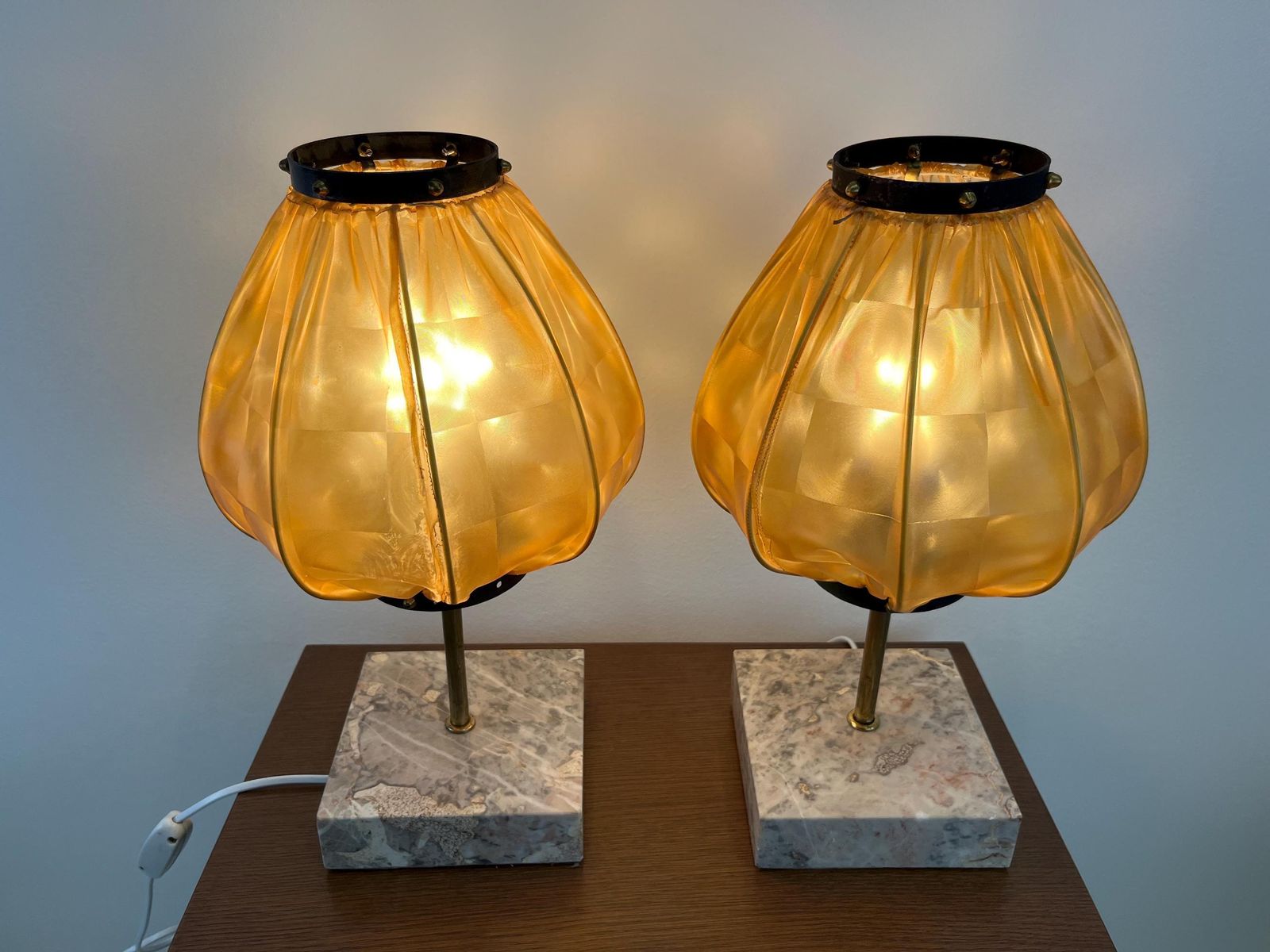 photo for sale Vintage Night Stand Lamps / Pair Of Bedside Lamps / Made In Yugoslavia 60s / Mid Century Modern Desk Lamps / Table Lamps For Shelf