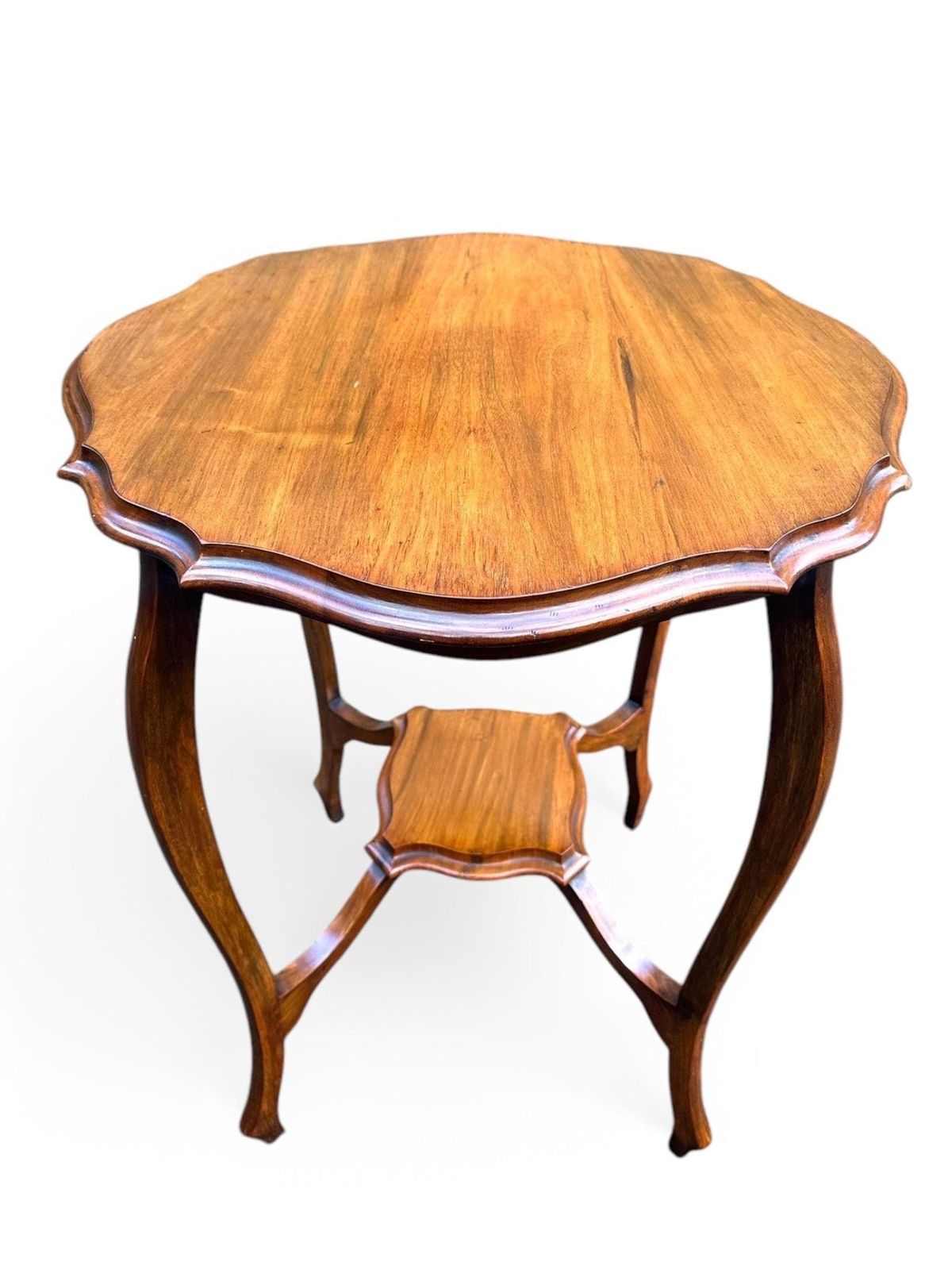 Antique Edwardian Mahogany Two Tier Occasional Table C1910 / Servants Wooden Table photo for sale