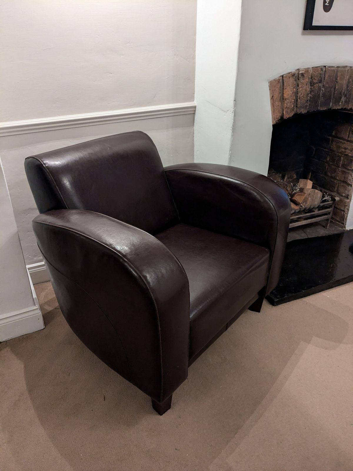 Art Deco Leather Armchair / Club Chair photo furniture