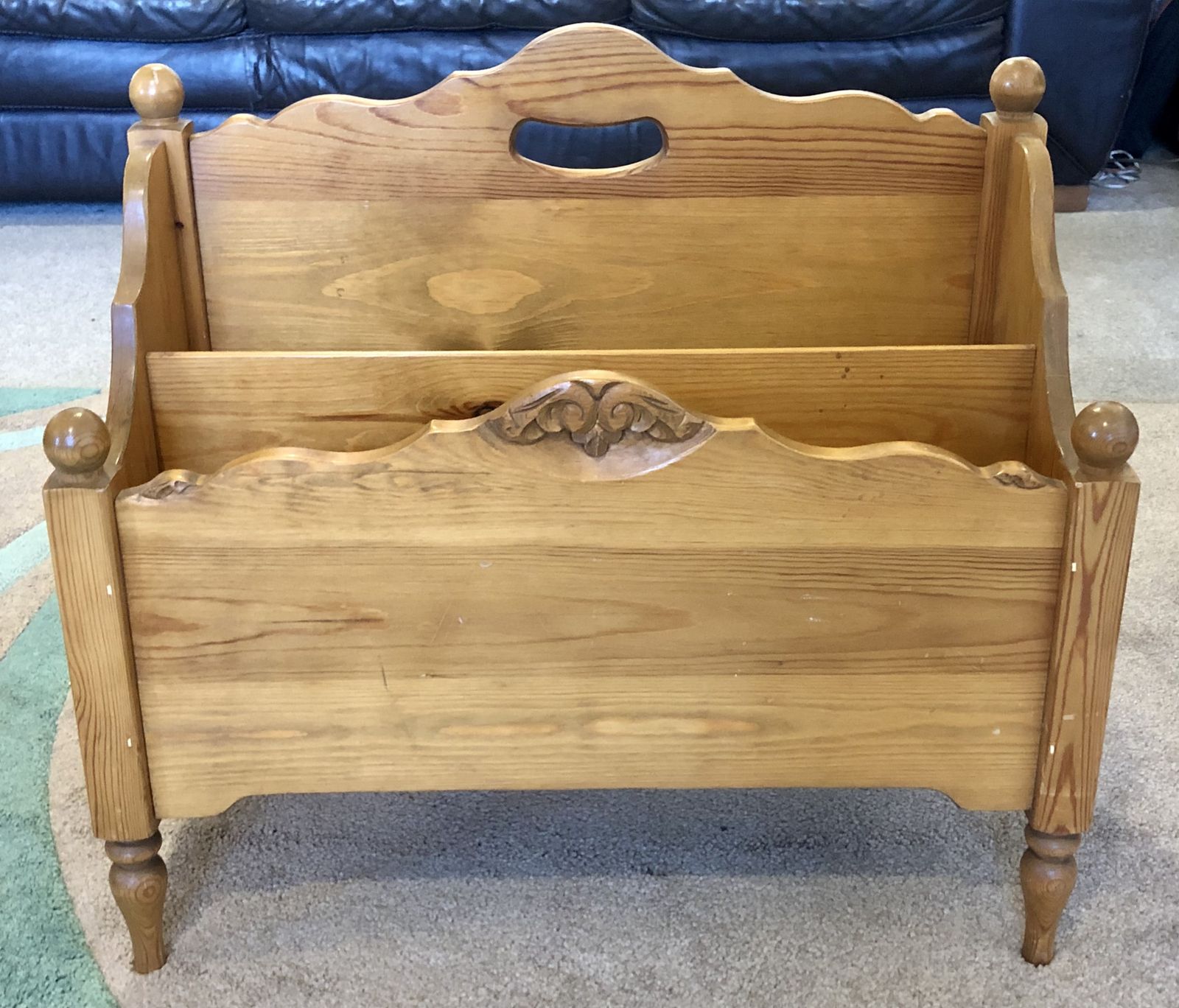 Handsome Vintage Pine Magazine Rack / Canterbury photo buy