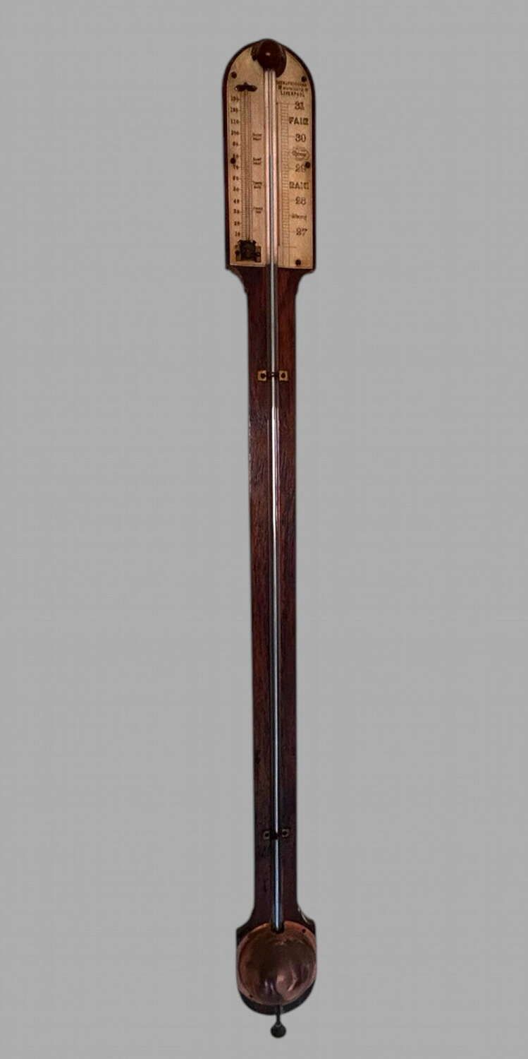A 19th Century Mahogany Stick Barometer By Keen And Frodsham