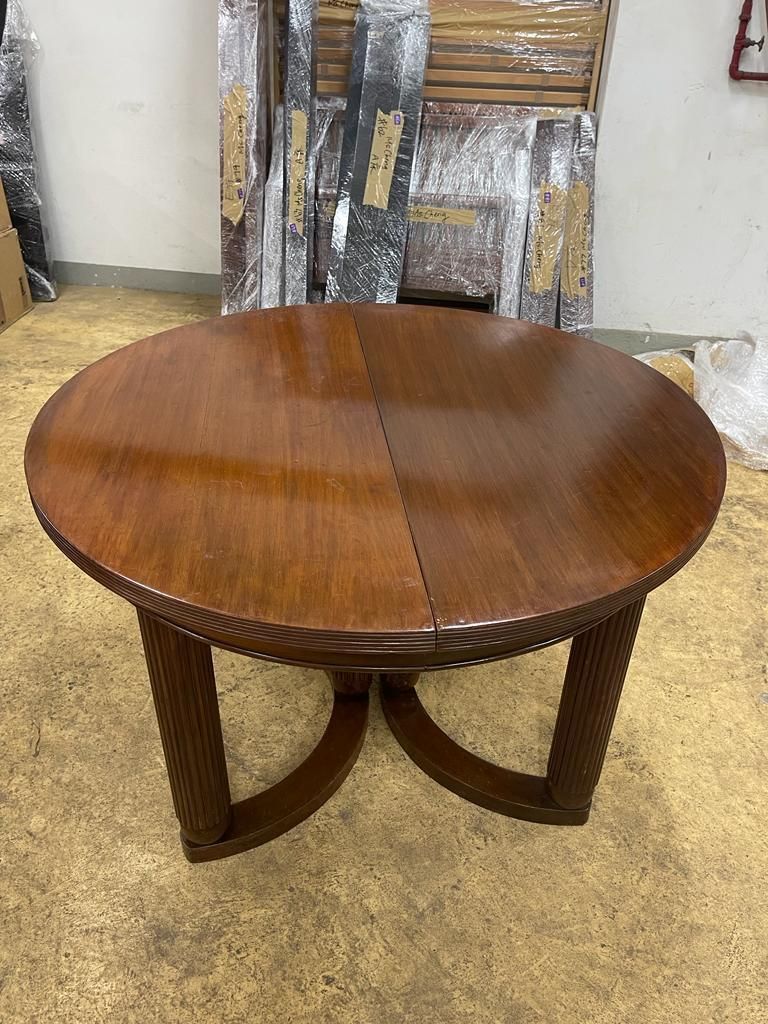 1940 Chinese Red Wood Bespoke Dining Table With Their Extension Leaf.  From 4 Seatings To 10 Seatings. It Was Commissioned By My Grandparents And Has Been In The Family Since