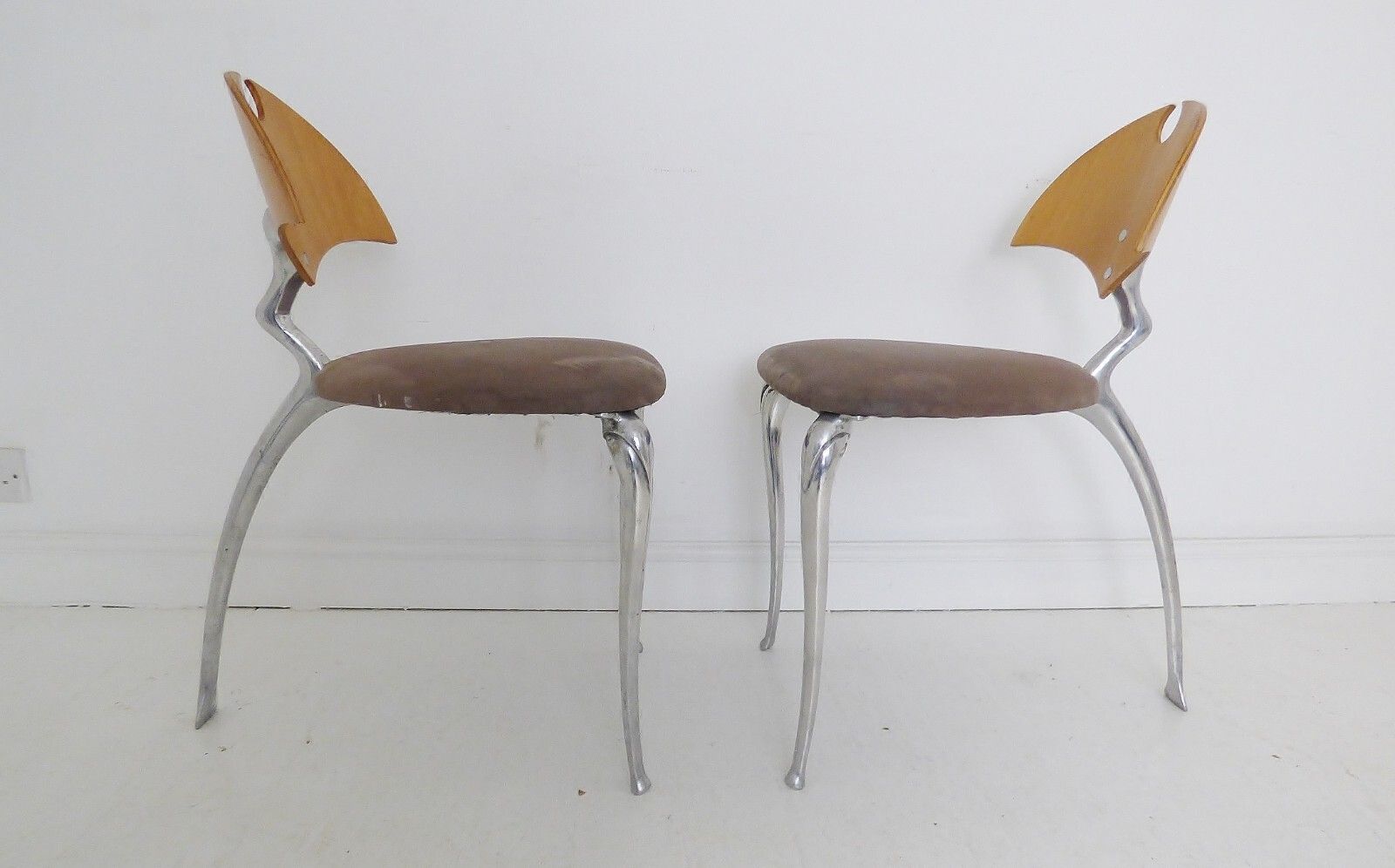 Stunning Pair Of Vintage Italian Postmodern Chairs 1980's photo for sale