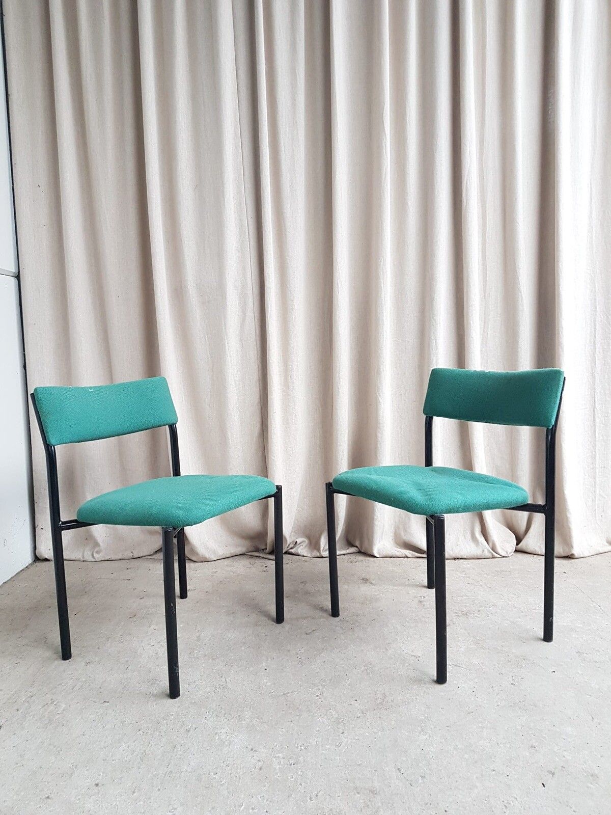 Vtg Late Mid Century Pair Of 2 Modernist Post Modern Style Dining Chairs R718 photo Furniture