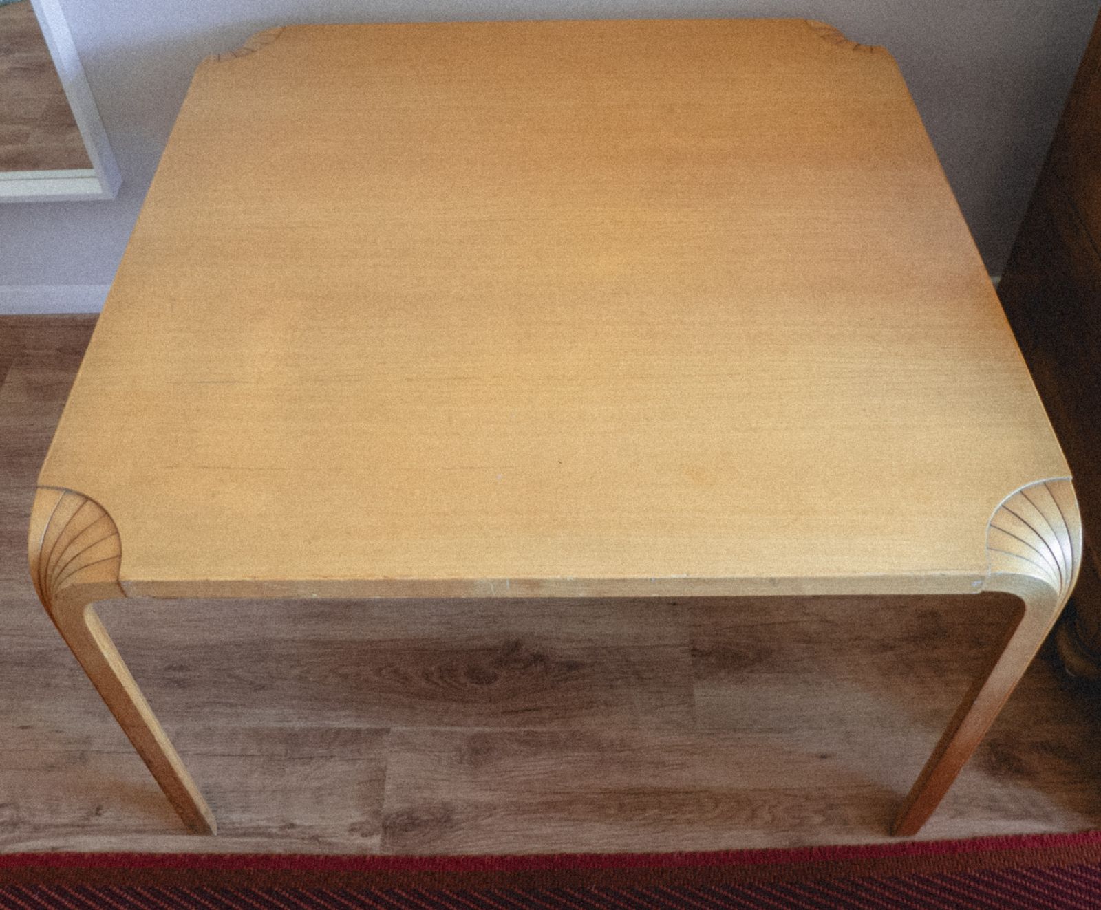 Vintage Alvar Aalto Fan Detail Birch Coffee Table, Artek photo Furniture