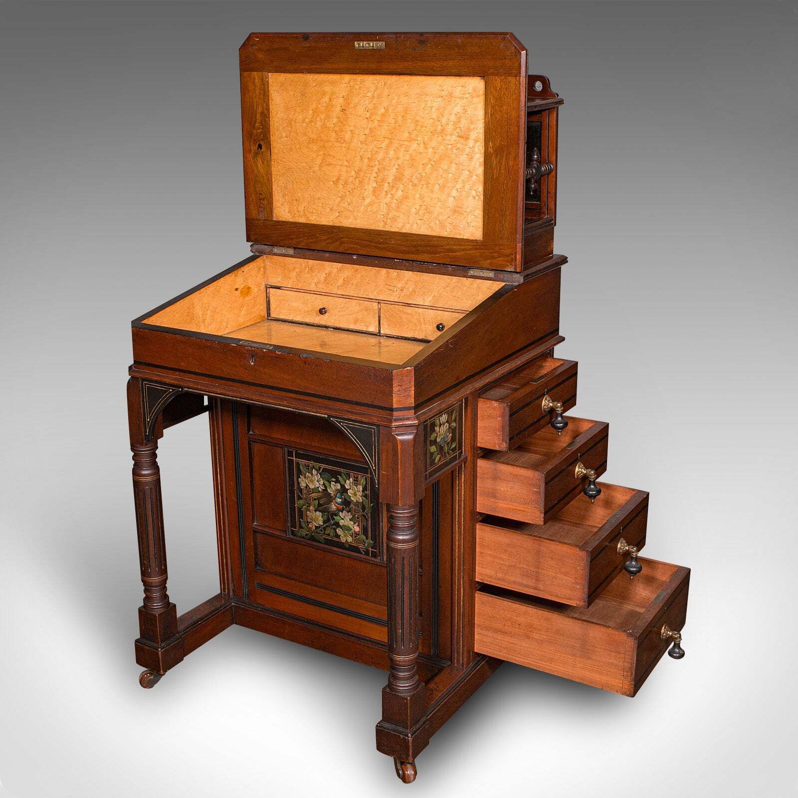 Antique Aesthetic Period Davenport English Walnut Writing Desk Victorian photo for sale