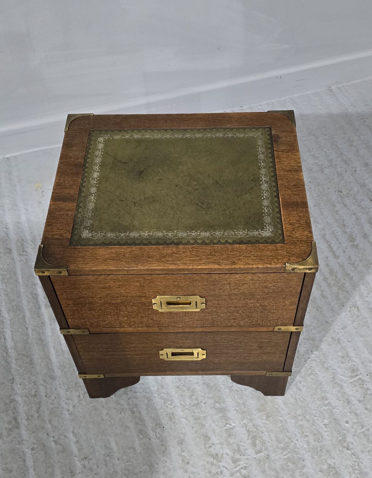 Small Campaign Bedside Lamp Chest Of Drawers photo for sale
