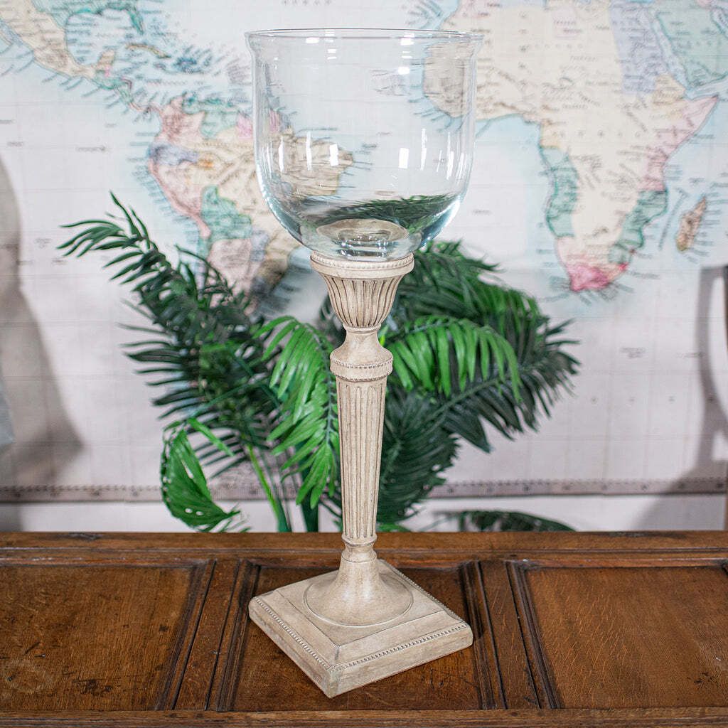 Tall Pair Of Vintage Display Bowls, American, Glass, Jardiniere, Candle Stands photo 895.0