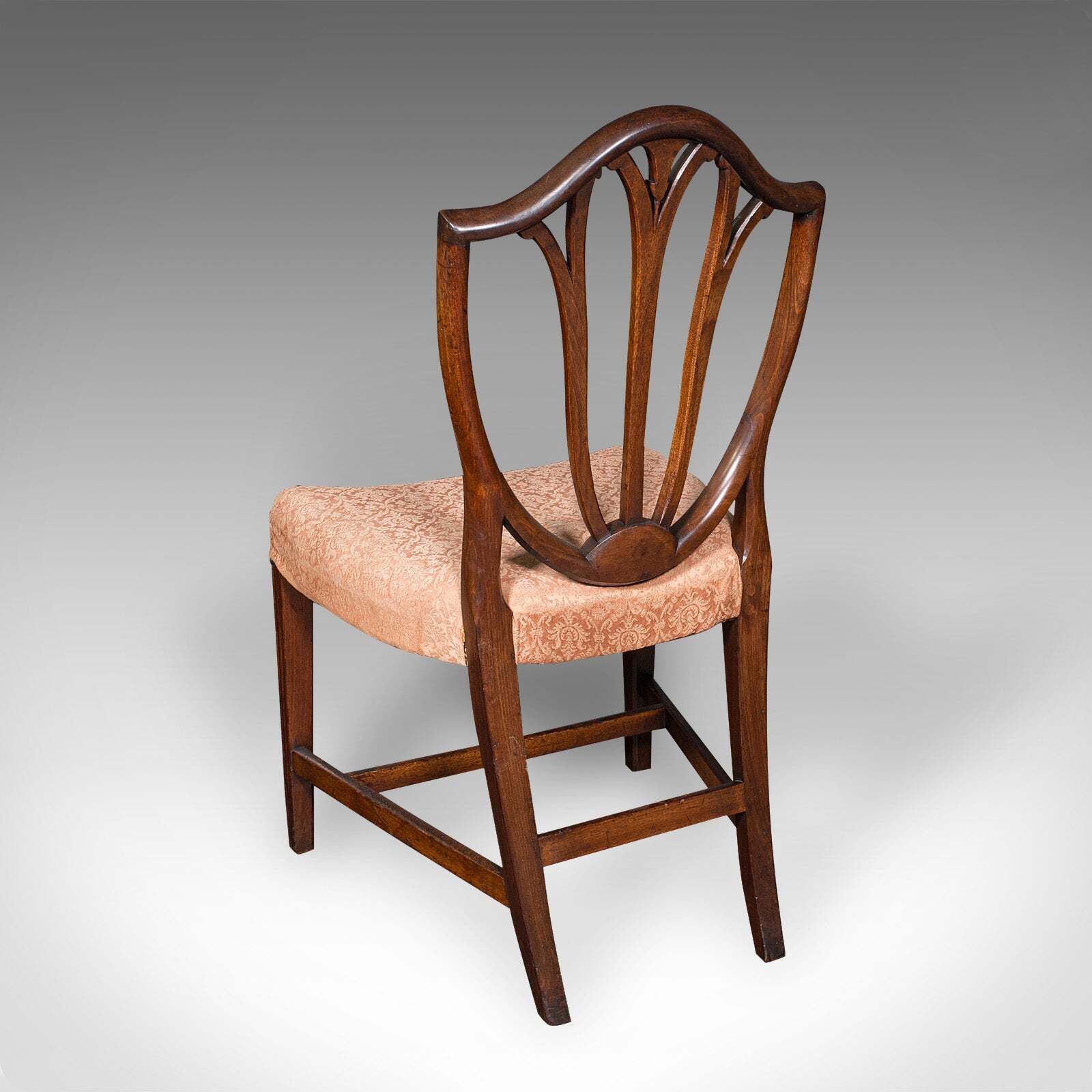 Pair Of Antique Hepplewhite Side Chairs, English, Fruitwood, Hall Seat, Georgian photo Furniture