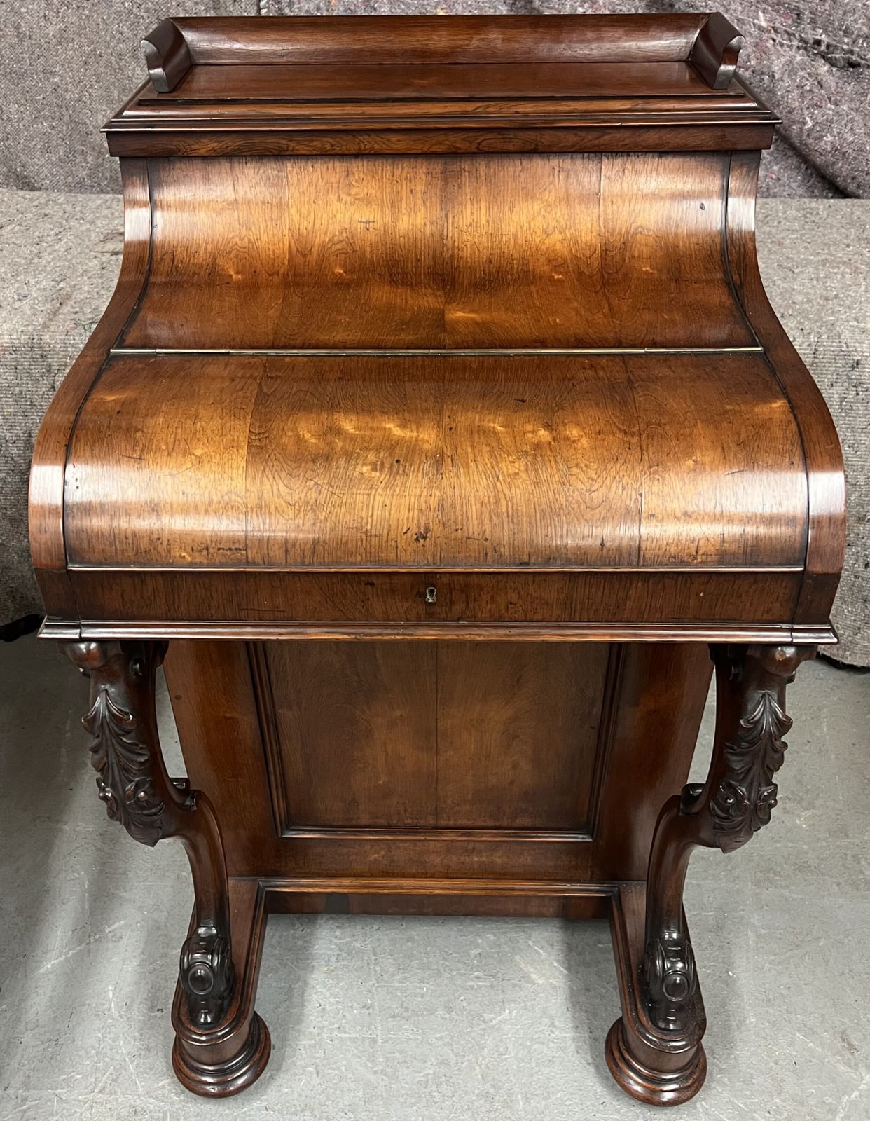 Furniture Victorian Rosewood Pop Up Davenport Writing Desk photo