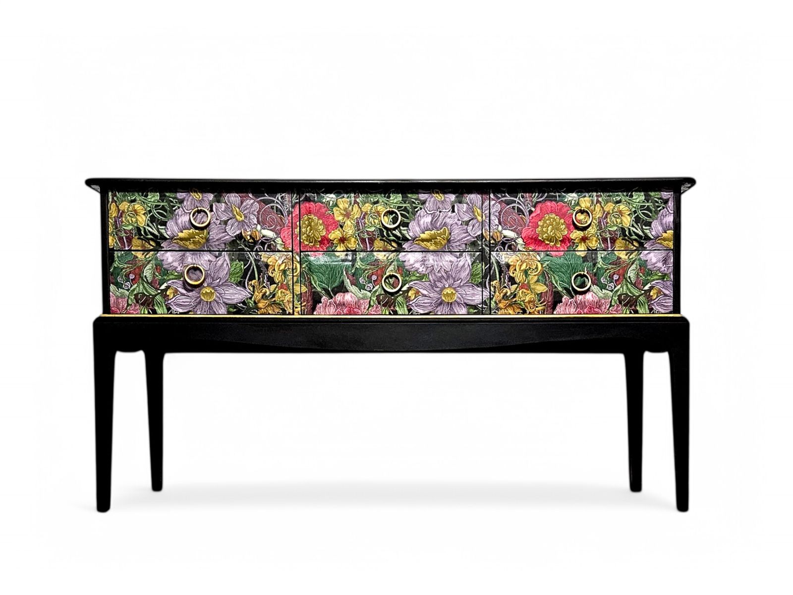 Luxury Vintage Sideboard/ Chest Of Drawers With Timorous Beasties Berkley Blooms