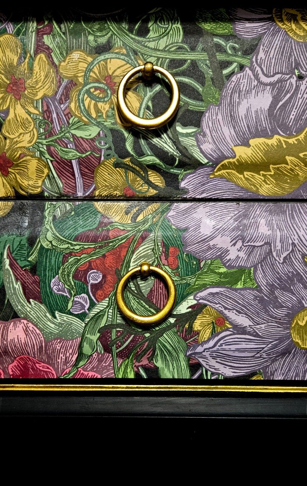 Luxury Vintage Sideboard/ Chest Of Drawers With Timorous Beasties Berkley Blooms photo vintage