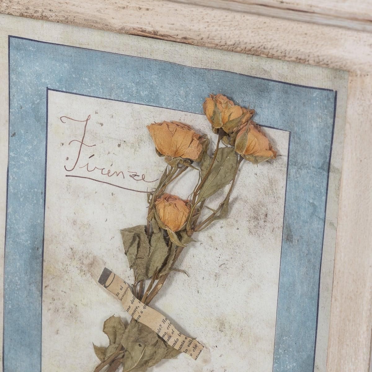 photo vinterior 20th Century Italian Large Oak Frame Containing Pressed Flowers & Herbs