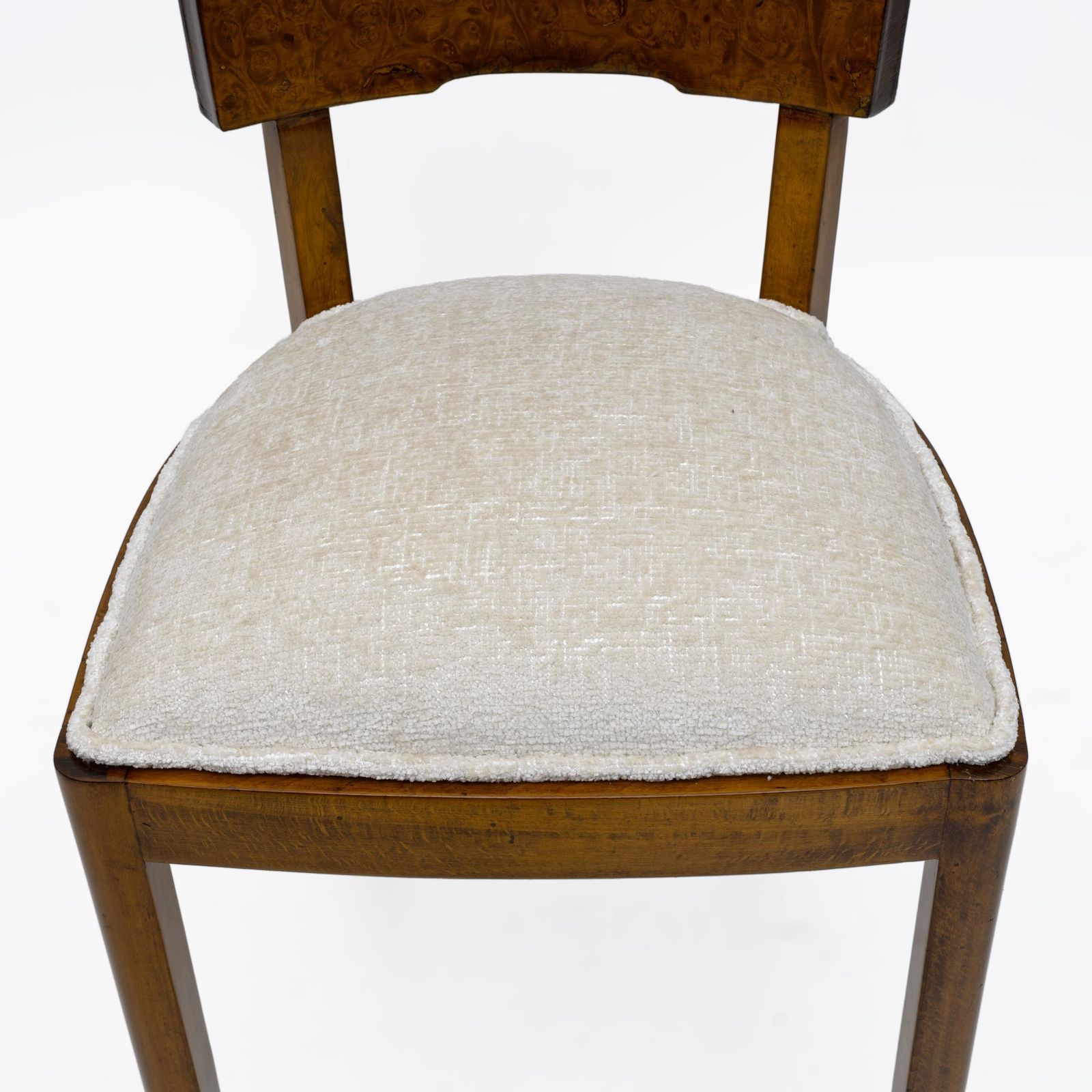 Six Of Art Deco Italian Walnut Dining Chairs, 1930s photo buy