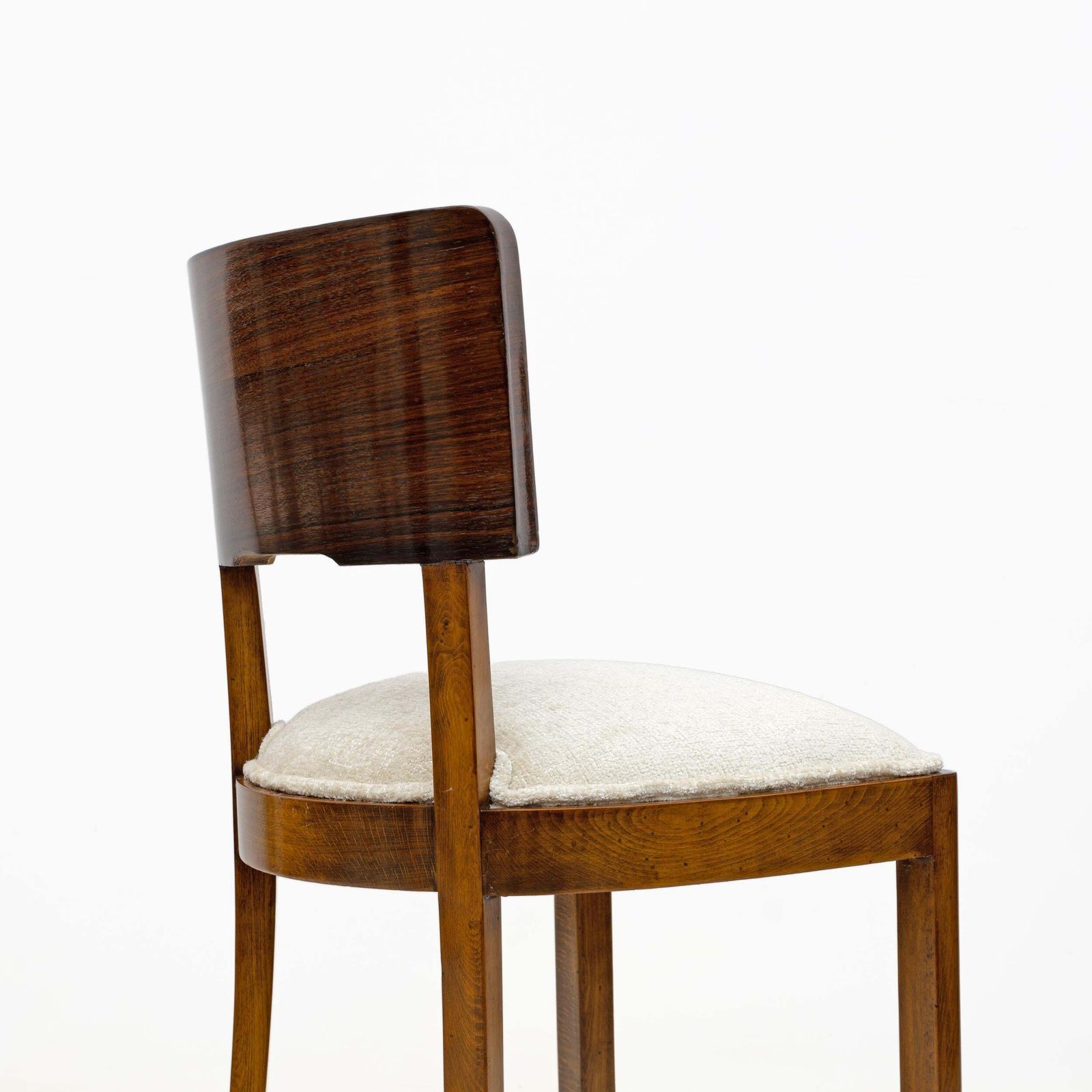 Furniture Six Of Art Deco Italian Walnut Dining Chairs, 1930s photo