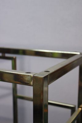 photo for sale Golden Metal Shelf Attributed To Renato Zevi, Italy, 1970s