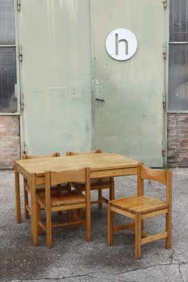 Hongisto Dining Table And Chairs By Ilmari Tapiovaara For Laukaan Puu, 1960s, Set Of 5 photo Furniture