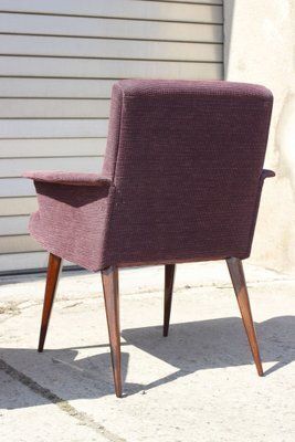 photo furniture Mid Century Violet Velvet & Corduroy Armchairs, 1950s, Set Of 2