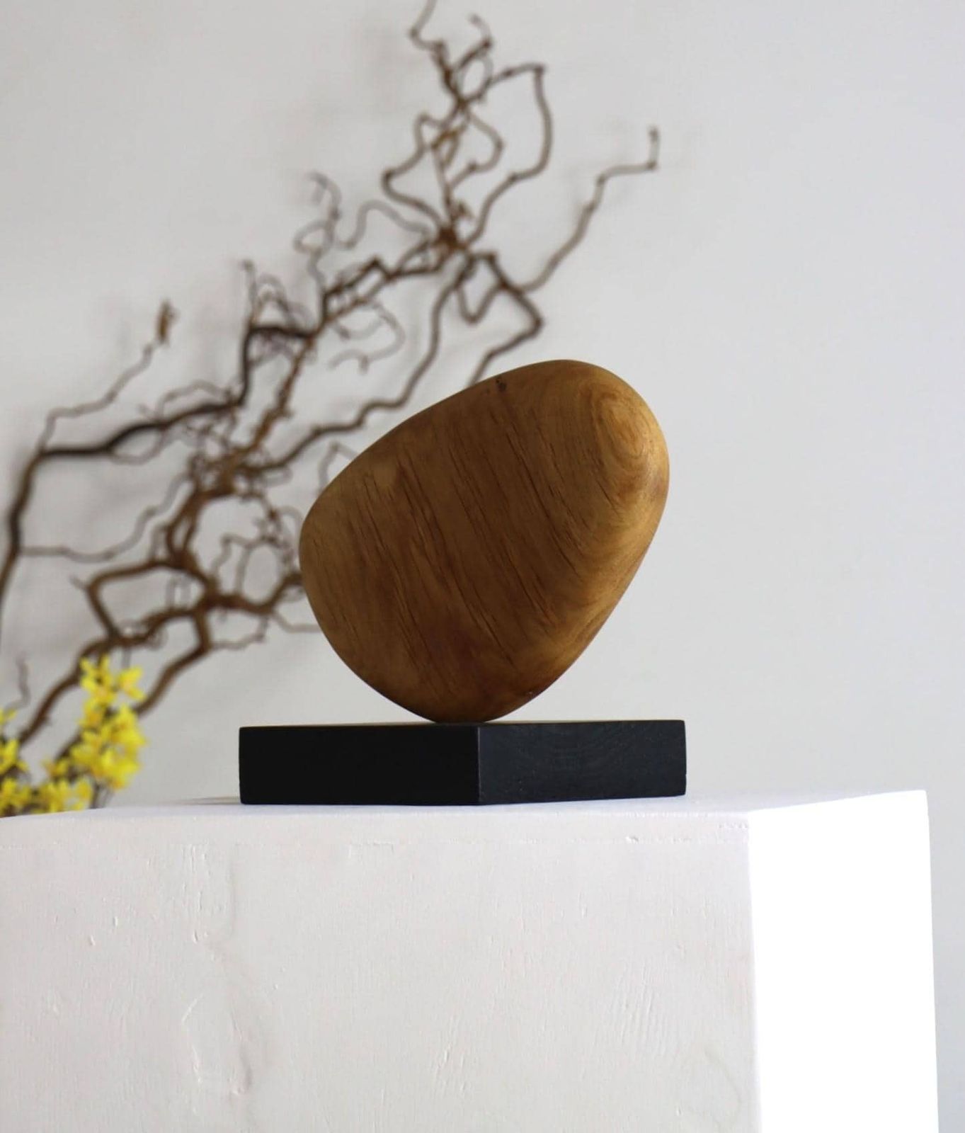 Beautiful Hand Carved Oak Pebble Sculpture   Home Décor photo for sale