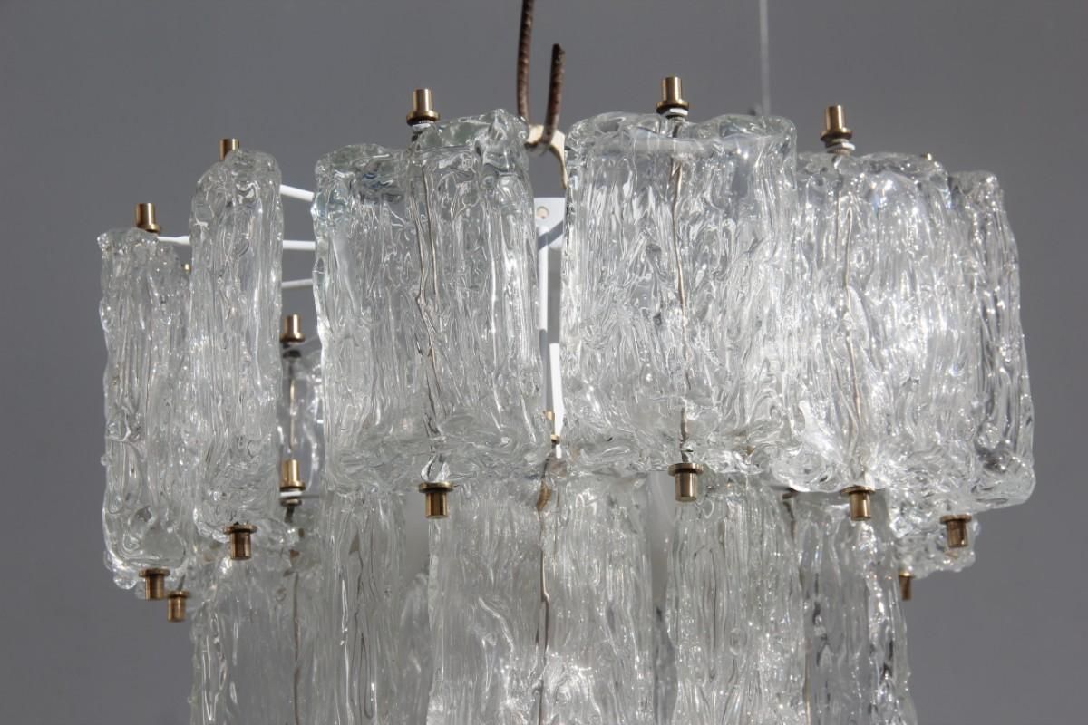 Venini Toni Zuccheri Round Chandelier Glass Murano And Brass Part Italian Design photo for sale