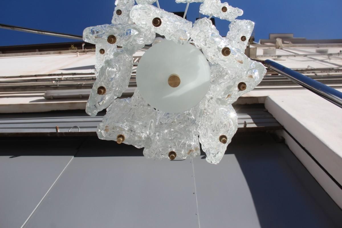 Venini Toni Zuccheri Round Chandelier Glass Murano And Brass Part Italian Design photo vinterior